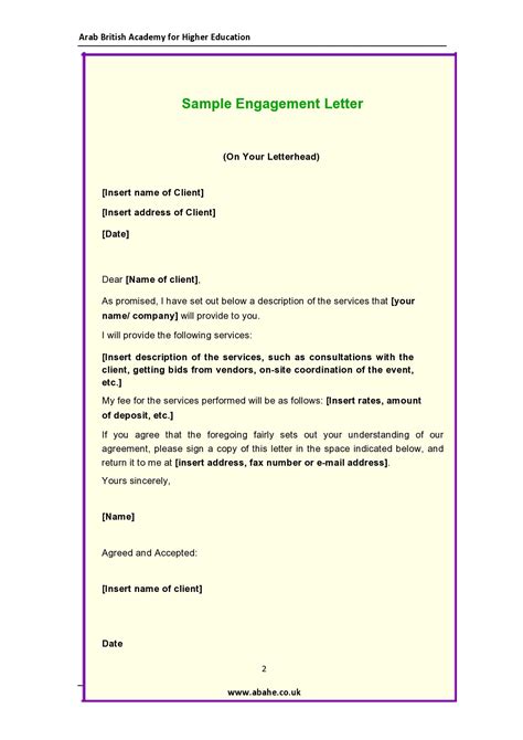 engagement letter .
